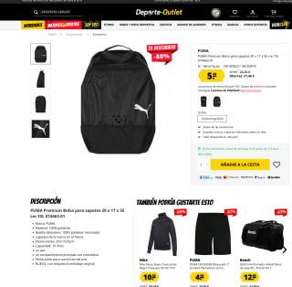 Bolsa PUMA Premium para zapatos 20x17x35cm 10L por solo 5,49€