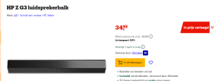 HP Z G3 luidsprekerbalk voor €34,95 bij Bol