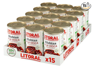 Pack 15 Botes de Alubias a la vasca Litoral sin gluten 430 g. por 21.44€