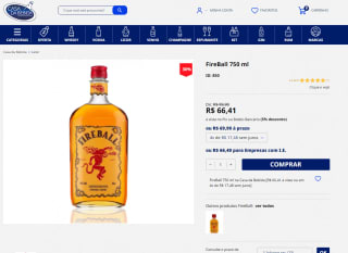 Licor de Whisky Fireball de 750ml - R$ 66,41