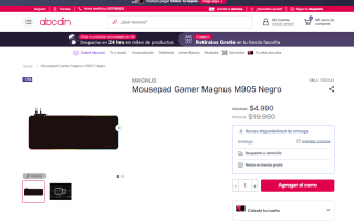 Mouse Pad Gamer Magnus M905 Negro por $4.990