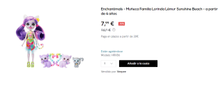 Enchantimals - Muñeca Familia Lorinda Lémur Sunshine Beach por 7.99€