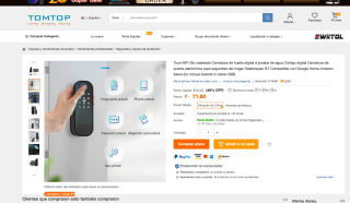 Cerradura Tuya WiFi de huella digital a prueba de agua Desbloqueo BT por solo 71,60€