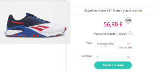 Zapatillas para Mujer Reebok Nano X2 por 56.9€