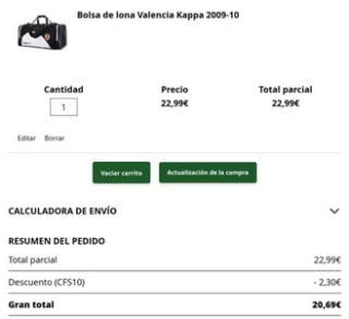 Bolsa de viaje Valencia Kappa 2009-10 por solo 20,69€
