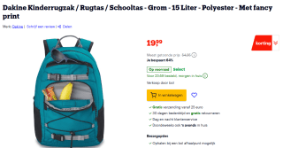 Dakine kinderrugzak voor €19,99 bij Bol