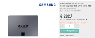 Samsung 870 QVO 4TB voor €288,96 bij reichelt