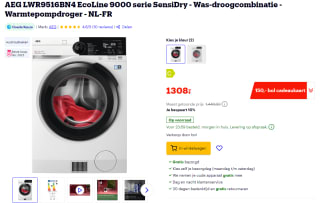 Gratis tot €150 Bol cadeaukaart bij aankoop van AEG witgoed bij Bol.