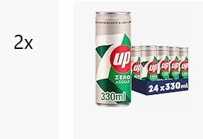 2 Packs de 24 Latas de 330ml de 7 UP Refresco cero de lima y limón, sin azúcares y sin calorías por 15,74€€