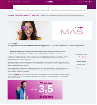 Billetes AVE de regreso gratis para clientes MÁS Renfe