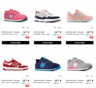 Rebajas hasta 80% descuento New Blance calzado y ropa