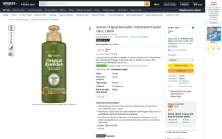 Tratamiento capilar Garnier Original Remedies Oliva 200 ml por 2,39€