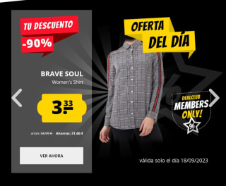 Camisa de mujer por 3,33€ (socios)