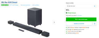 JBL Bar 800 soundbar voor €519 bij CoolBlue