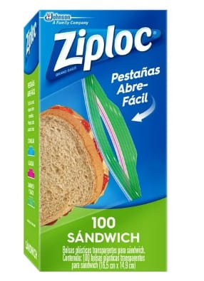 Bolsa plástica reutilizable Ziploc 2 X $100 en Walmart