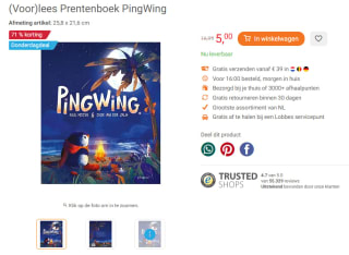 (Voor)lees Prentenboek PingWing voor €5 bij Lobbes