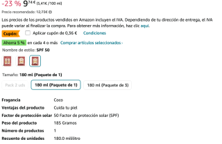 HAWAIIAN Tropic Satin Protection Ultra Radiance Protección Alta Índice Spf 50+ Protege y Suaviza la Piel 180ml por 9,38€