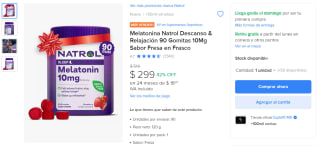 Melatonina Natrol Descanso & Relajación 90 Gomitas por $299 | Descuento Mercado Libre