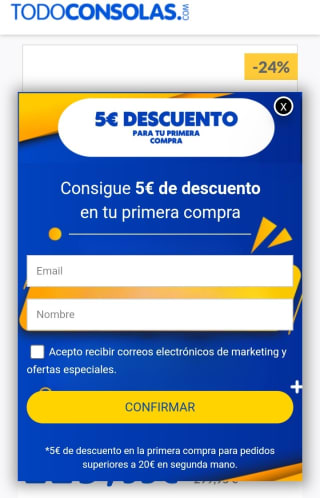 -5€ de Descuento compra superior a 20€ de segunda mano.