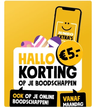 €5 korting op je (paas)boodschappen bij Jumbo