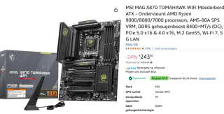 MSI MAG X870 TOMAHAWK WIFI - Moederbord - ATX - AMD X870 - Socket AM5 voor €233,80 dmv code bij Amazon