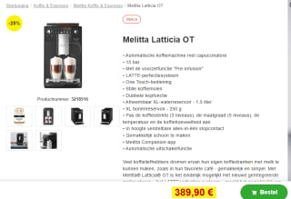 MELITTA Latticia OT F300-100 Zwart voor €389,90 bij Proshop