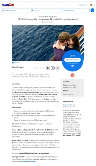 Crucero Norte de Europa desde 389€ sin vuelos.