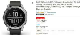 Koop deze Garmin Fenix 7 Silver 47mm voor €429,99 bij Amazon