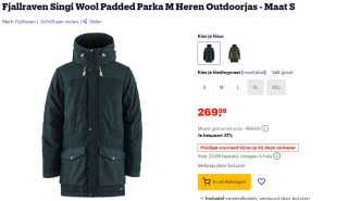Fjällräven Singi Wool Padded Parka maat S voor €269,98 bij Bol.com