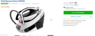 Tefal Express Power SV8130 stoomgenerator voor €109 bij Coolblue