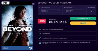 Beyond: Two Souls (PC) por $81 | Descuento CDKey