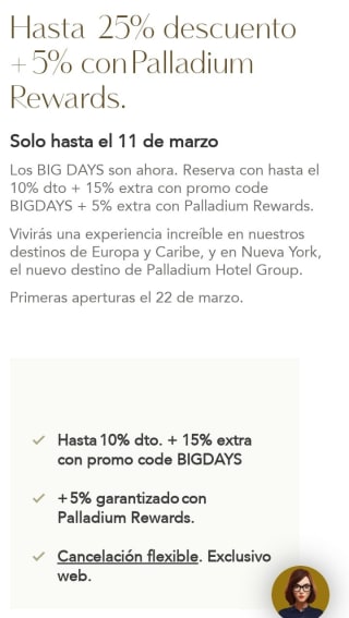 -30% en Palladium Hotel Group.