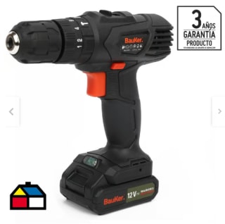 Taladro inalámbrico percutor 10 mm 12V + 1 batería por $25.990