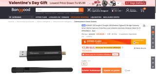 Commutateurs Smart Sockets SONOFF USB Dongle Plus à 17,33€