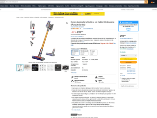 Aspirador Dyson V8 Absolute ciclonico vertical por solo 299€
