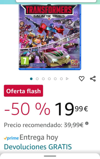 Transformers Galactic Trials PS4 por 19,99€.