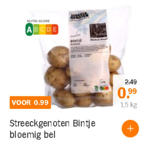 1,5 kg aardappelen voor €0,99 bij Albert Heijn