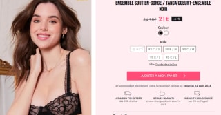 Ensemble soutien gorge + Tanga à 21€