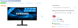 Samsung LS34A650UXUXEN 34" ultrawide monitor voor €399 bij Coolblue