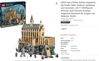 LEGO Harry Potter Kasteel Zweinstein: de Grote Zaal voor €129,95 bij Amazon
