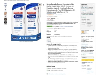 8 Unidades Cuidado Experto Protector Gel de Ducha 600ml por 14,30€