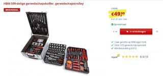 HBM 599 Delige Gereedschapskoffer/Gereedschapstrolley voor €49,99