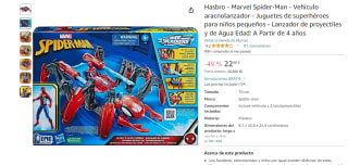 Vehículo Aracnolanzador Spiderman Hasbro por 22,98€