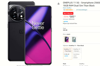 ONEPLUS 11 5G - Smartphone 256GB 16GB RAM Dual Sim Titan Black voor €585,29 bij Amazon