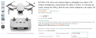 DJI Mini 2 SE, dron con cámara ligero y plegable con vídeo 2.7K por 279€