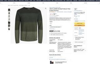 Jersey de punto JACK & JONES punto liso Verde por solo 16€