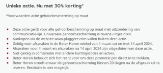 30% op Pluggers oordoppen op maat via Beter Horen