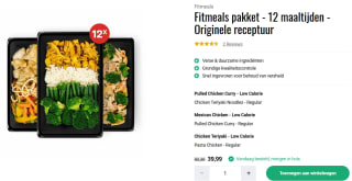 Fitmeals pakket 12 maaltijden voor €39,99 bij XXL Nutrition