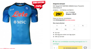 Emporio Armani SSC Neapel EA7 Heren sportshirt voor €29,99
