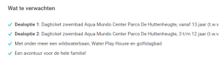 Dagticket zwembad Aqua Mundo Center Parcs De Huttenheugte voor €10,95 via Tripper